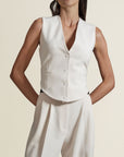 Bodice Suit Vest in Ecru Heavy Suiting