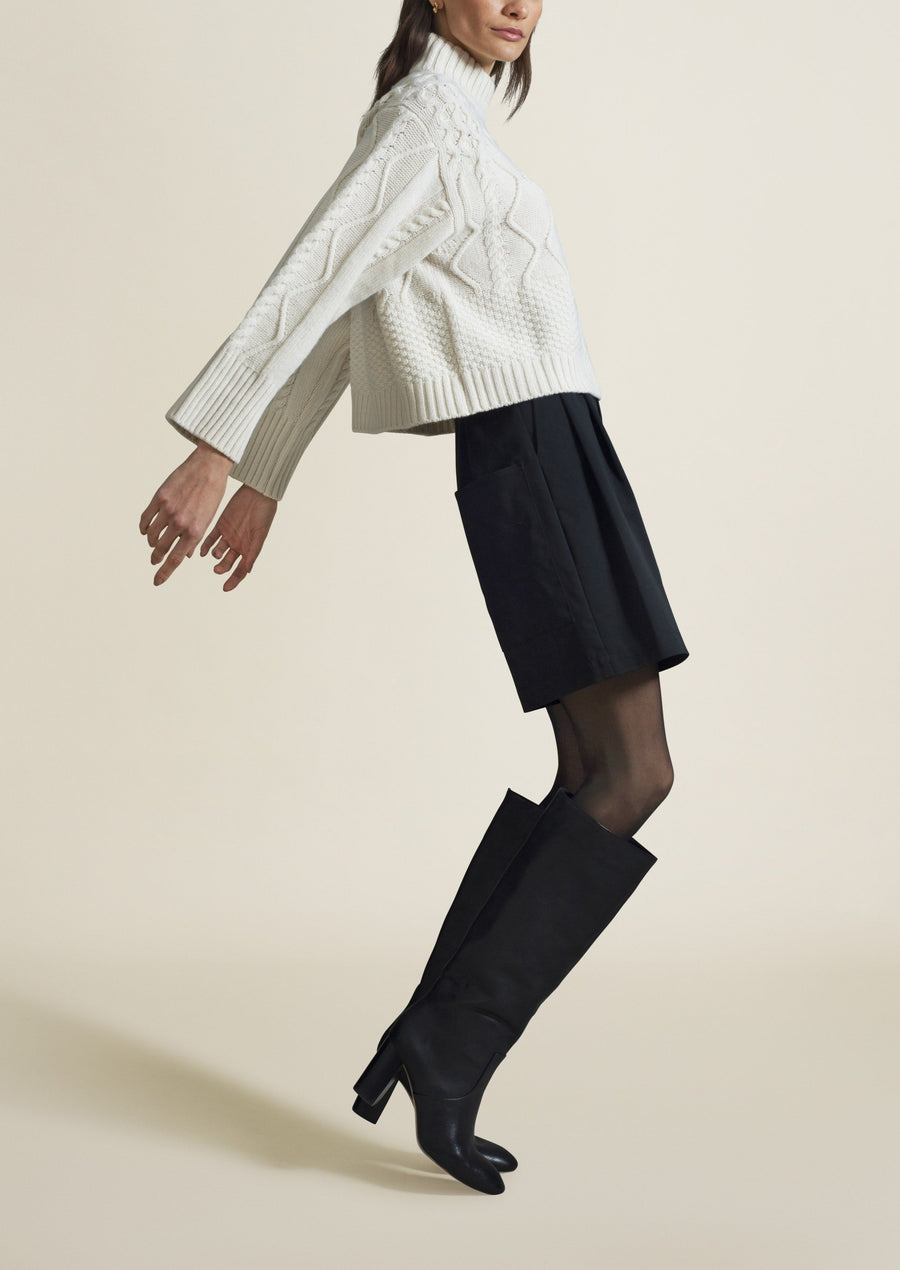 Chalet Cropped Sweater in Ivory