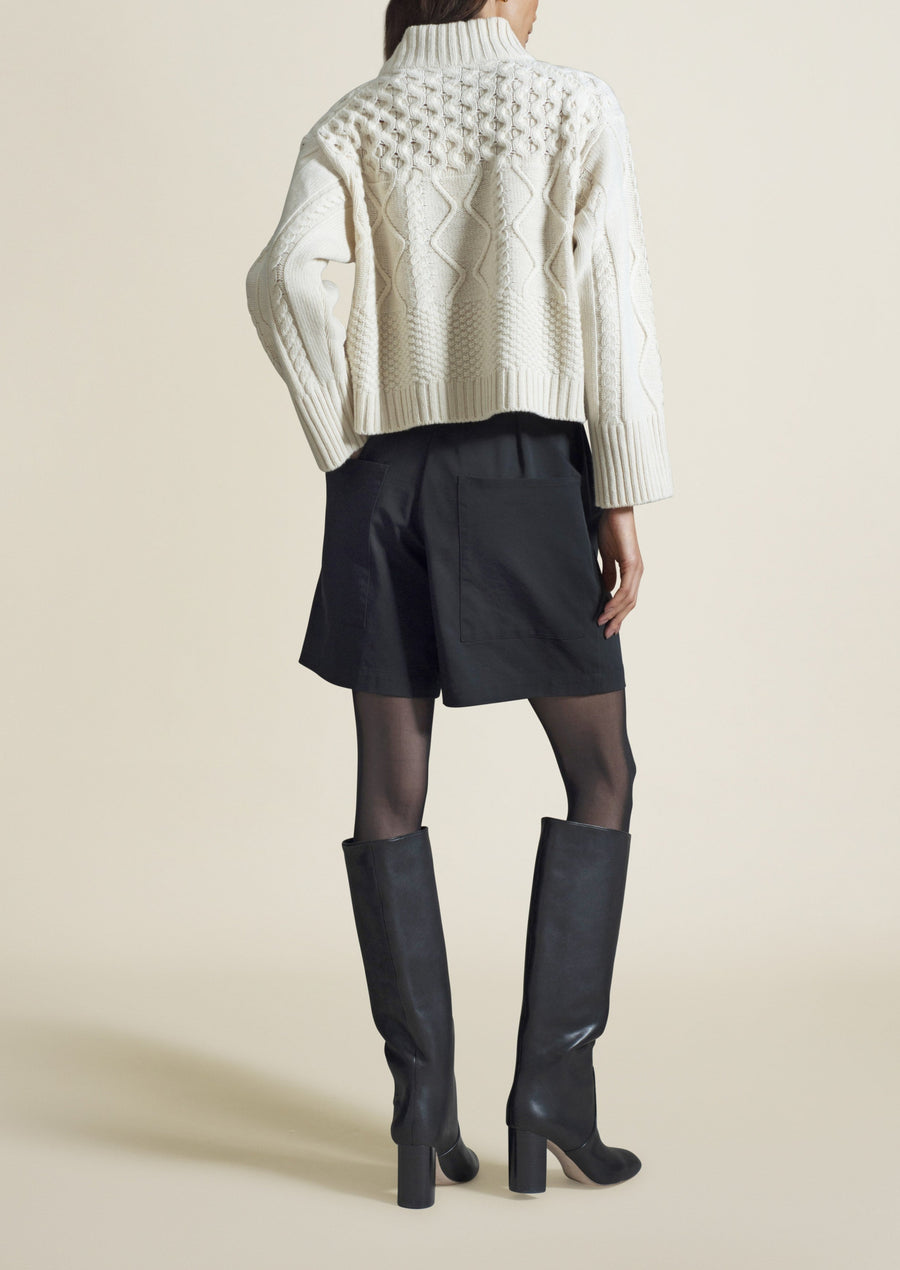Chalet Cropped Sweater in Ivory