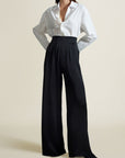 Madelynn Trouser in Black Satin