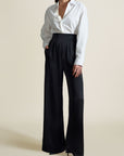 Madelynn Trouser in Black Satin