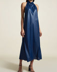 Bianca Dress in Midnight Foil Chiffon