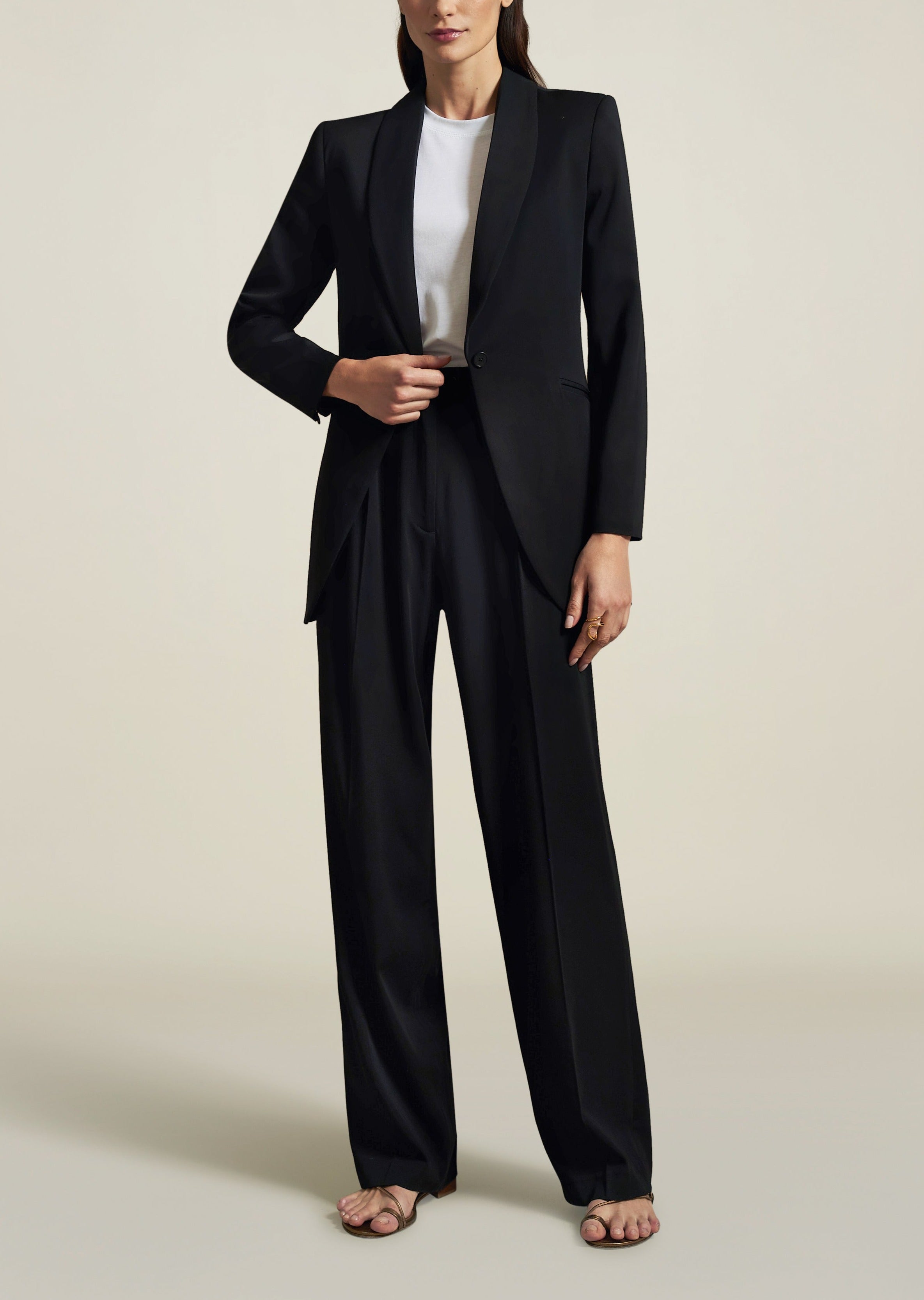Le Smoking Trouser in Black Sporty Suiting