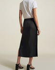 Forsyth Pencil Skirt in Black Deadstock Linen