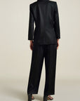 Boxy Tuxedo Blazer in Black